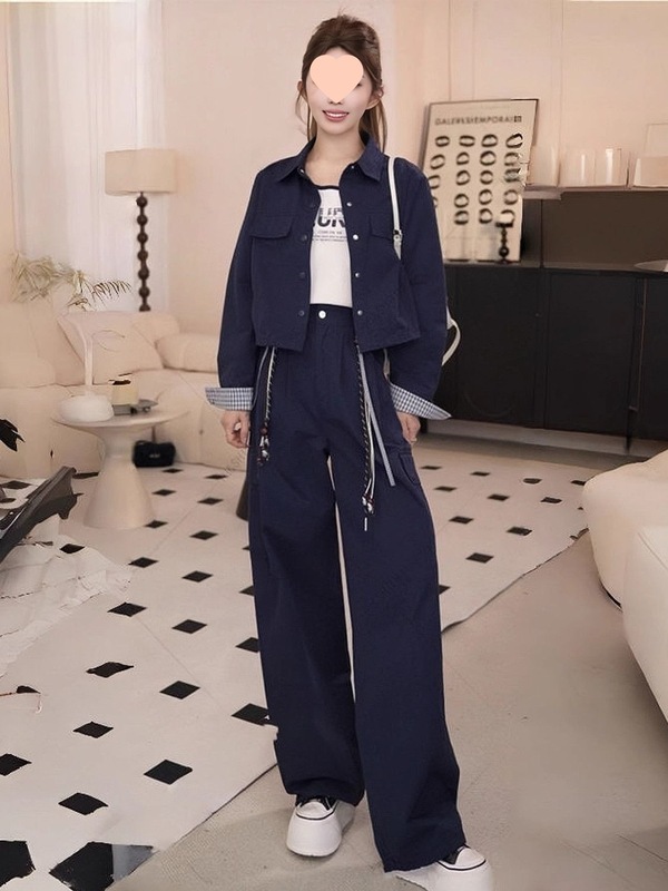 叠穿工装酷飒套装女2025秋季时尚休闲新款洋气格子减龄显瘦三件套|undefined