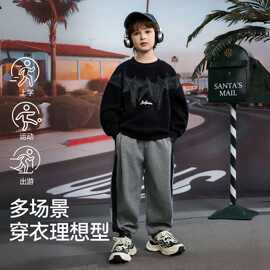 男童卫衣春秋款2025新款儿童中大童学院风上衣童装男孩外穿衣服帅