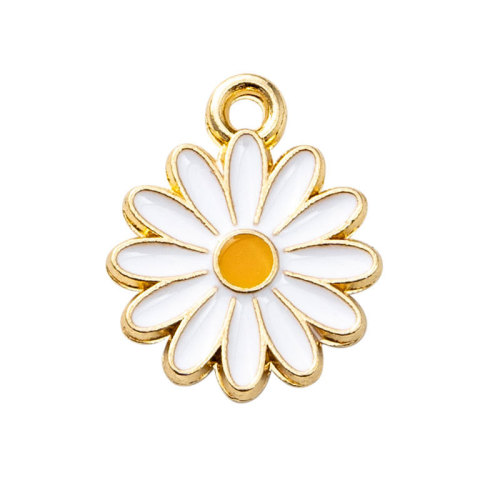 Cartoon metal keychain creative student bag pendant personalized accessories plant alloy dripping oil daisy pendant
