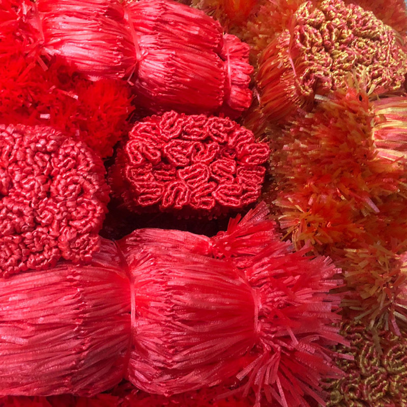 Sandía bolsas de red tejidas a mano sandía bolsas de red cubiertas de banda de red plástica bolsas de red portátiles cuerdas de sandía al por mayor