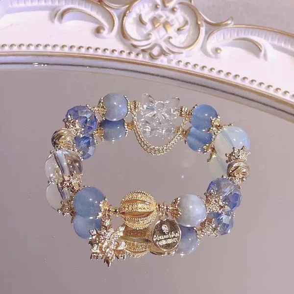 New Snowflake Starry Sky Bracelet for Women, Exquisite New High-End Sweet Simple Christmas Gift Versatile Bracelet Trend
