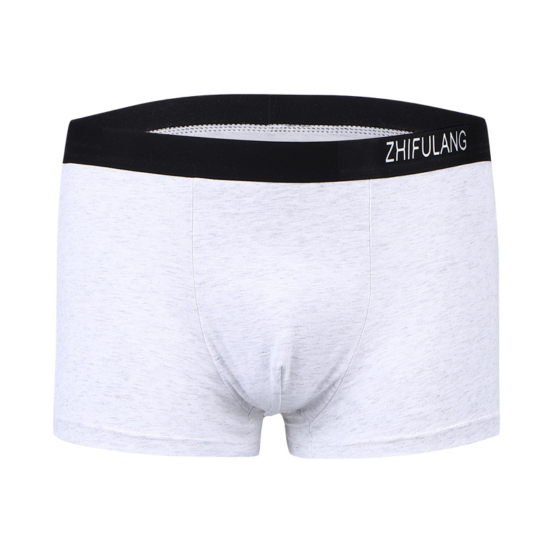 Fuente fabricante de algodón color sólido calzoncillos bóxer para hombres, transpirable y absorbente de sudor, calzoncillos de cintura media para hombres, pantalones sueltos de gran tamaño para jóvenes