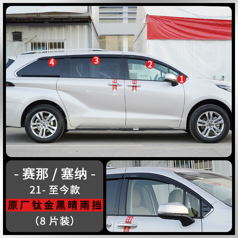 Tenxinrui aplicable a la modificación Saina con lente streamer bloque de piedra arena Sena ventana lluvia ceja protector de la lluvia suministros del coche