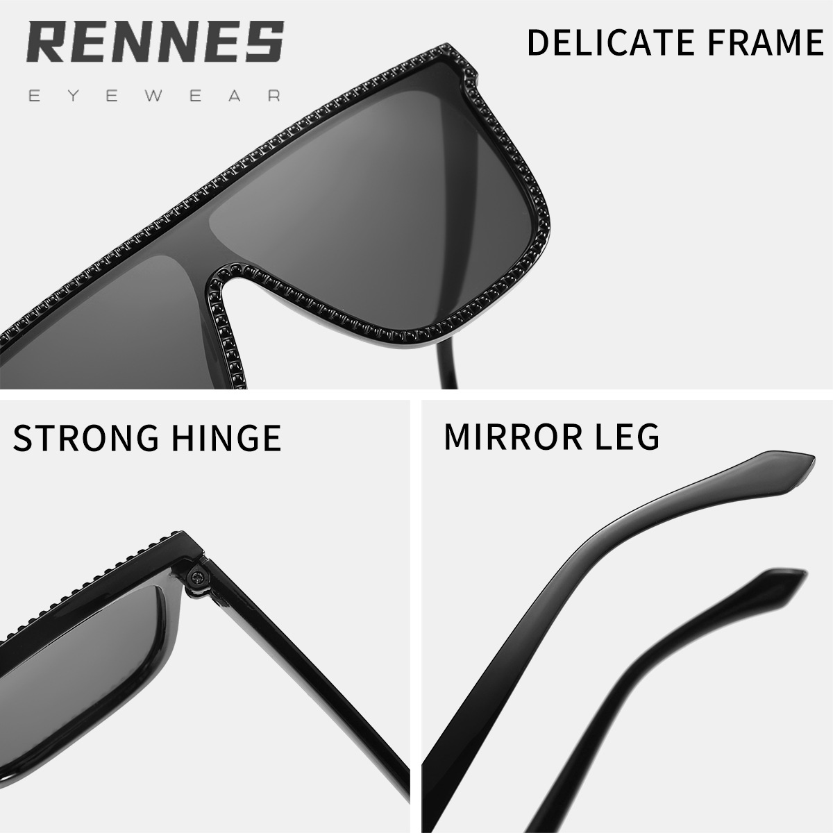 Nuevos hombres y mujeres de la misma parte superior plana elegante marco cara-mirando pequeña moda todo-fósforo gafas de sol al aire libre a prueba de sol gafas de sol