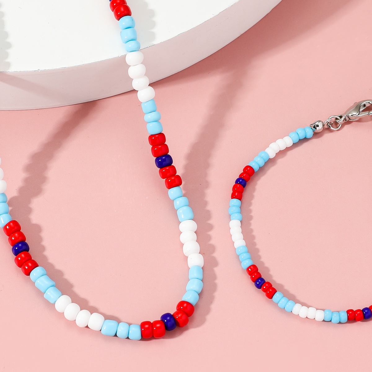 La ópera tailandesa interpreta mi amor con tu corazón bkpp mismo estilo colorido collar de cuentas de arroz de vidrio collar de pulsera con cuentas