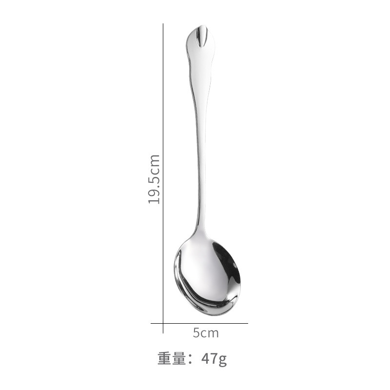ステンレススプーンホテル用品西食器水滴ハンドル家庭用丸いスプーンコーヒー攪拌スプーンにロゴを付けることができる|undefined