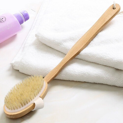 Shower Shower Brush Soft and Hard Bristles Back Scrubber Long Handle Sanding Full Body Exfoliating Dry and Wet Dual Use