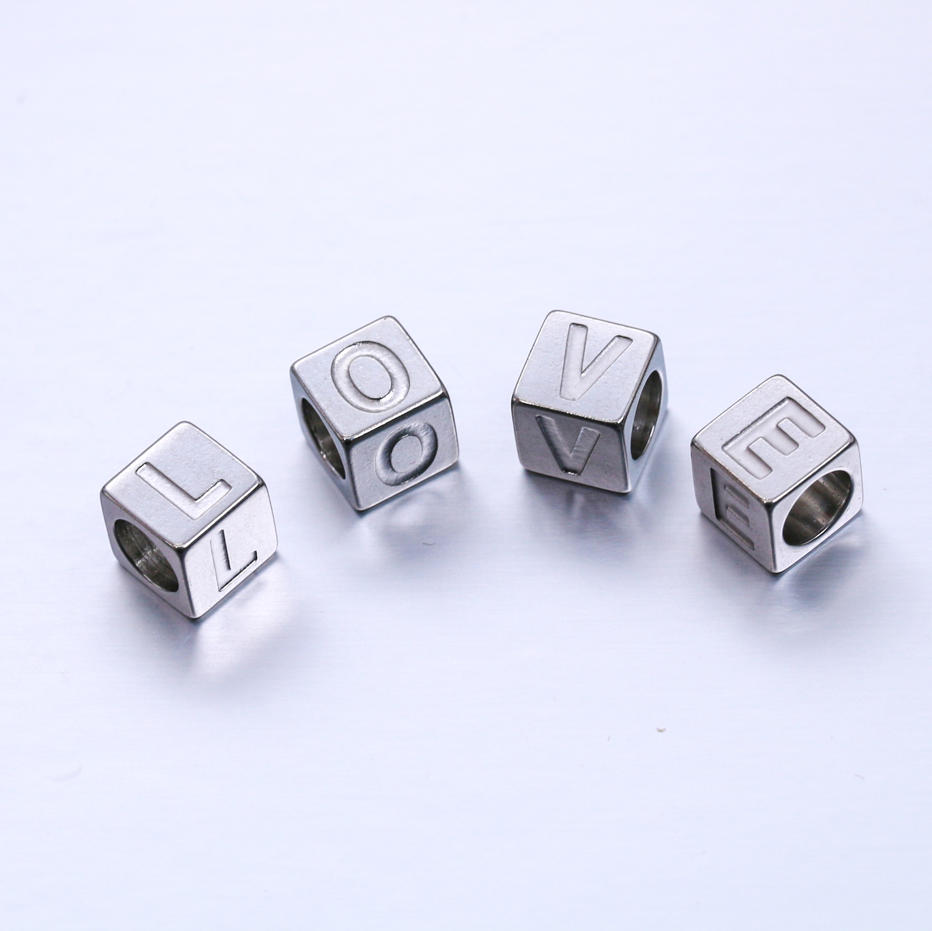 A Pack Of 3 Diameter 7 Mm Hole 5~5.9mm 304 Stainless Steel Letter Beads display picture 5