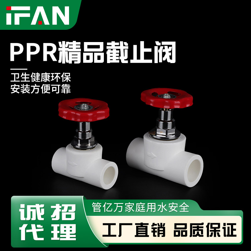 白色PPR精品升降截止阀加厚4分6分开关总阀水管配件厂家批发