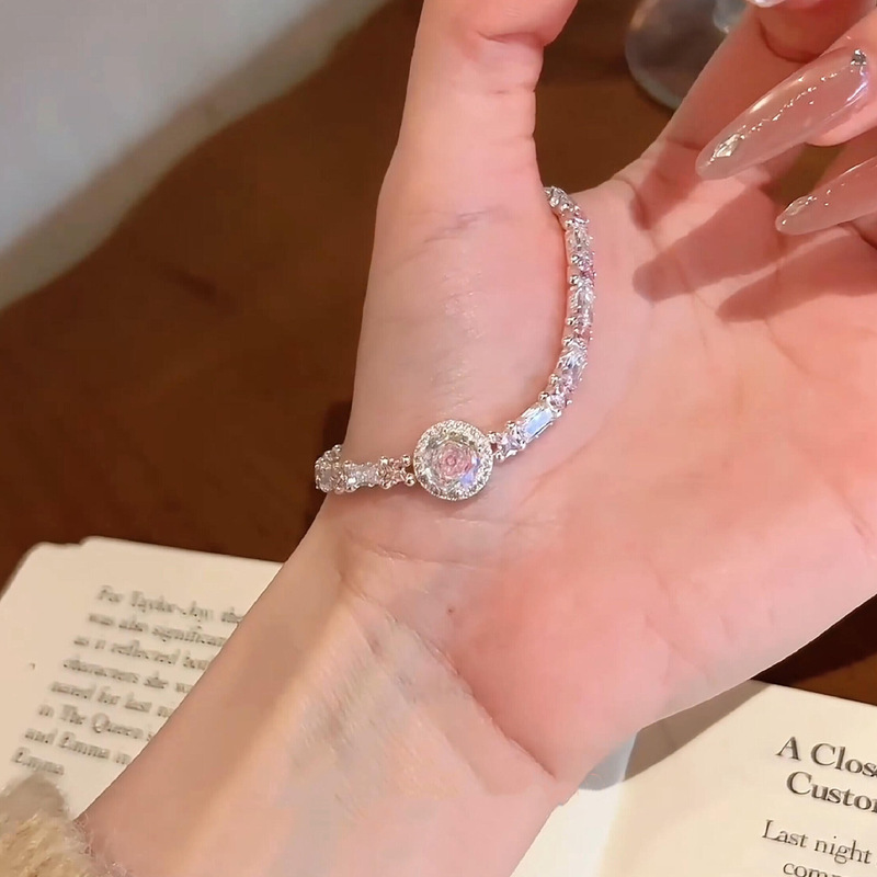 【Floral Streamlight】Sparkling Pink Diamond Galaxy Compass Bracelet - High-end, Luxurious, Exquisite, Niche, Sweet Style Bracelet 【Floral Streamlight】Sparkling Pink Diamond Galaxy Compass Bracelet - High-end, Luxurious, Exquisite, Niche, Sweet Style Bracelet