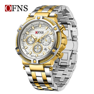 Good-Looking New Brand Quartz Watch for Men, Fashionable and Trendy Steel Strap Six-Pin Calendar Waterproof Quartz Watch Fashion Watch
