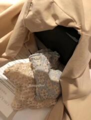 METWO French Pear Blossom Mid-waist Breathable Seamless Underwear Lace Puff Comfortable Hip Slimming Antibacterial Briefs