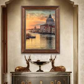 美式玄关画五星级酒店装饰画客厅餐厅挂画走廊过道壁画欧式复古