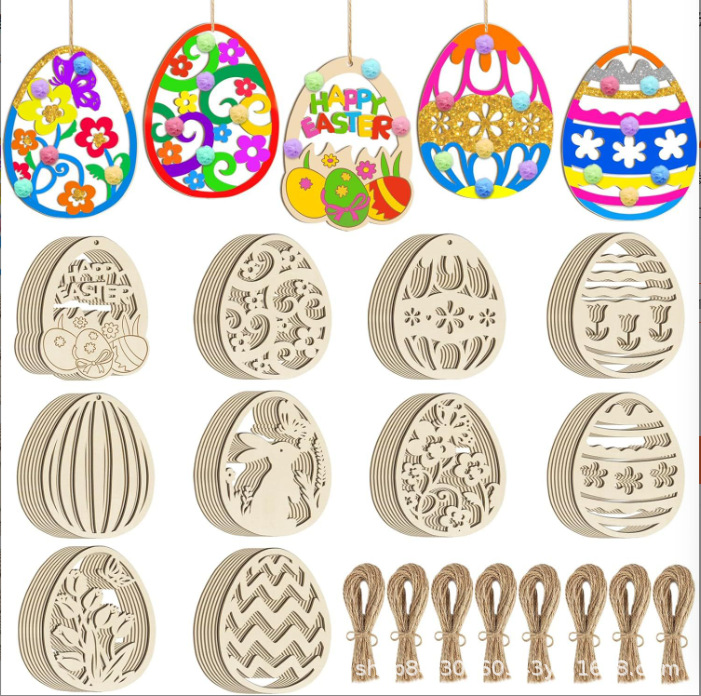 DIY Handmade Craft Wooden Puzzle Blanks Decorative Toy Set for Children Assembly and Painting