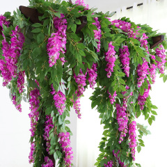 Simulation Wisteria Flower Artificial Flower Vine Ceiling Flower String Vine Flower Decoration Flower Plastic Plant Air Conditioning Duct Cover