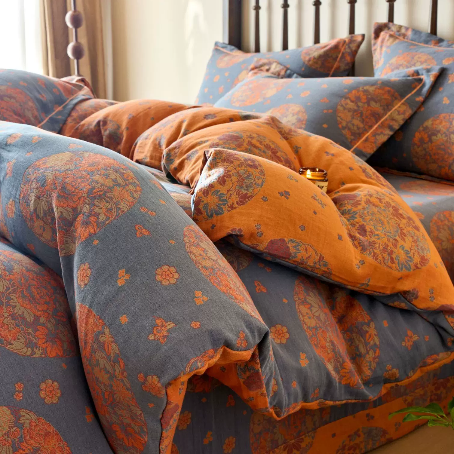 全棉提花双层纱布四件套100纯棉纱裸睡床笠床单被套三件套四季用