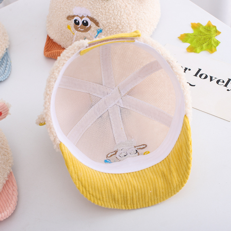 Baby Autumn And Winter Lamb Wool Warm Cap Cute Little Sheep Soft-edge Baseball Hat Baby Hat Winter display picture 3