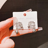 Retro chain stainless steel, fashionable square metal earrings, European style, wholesale