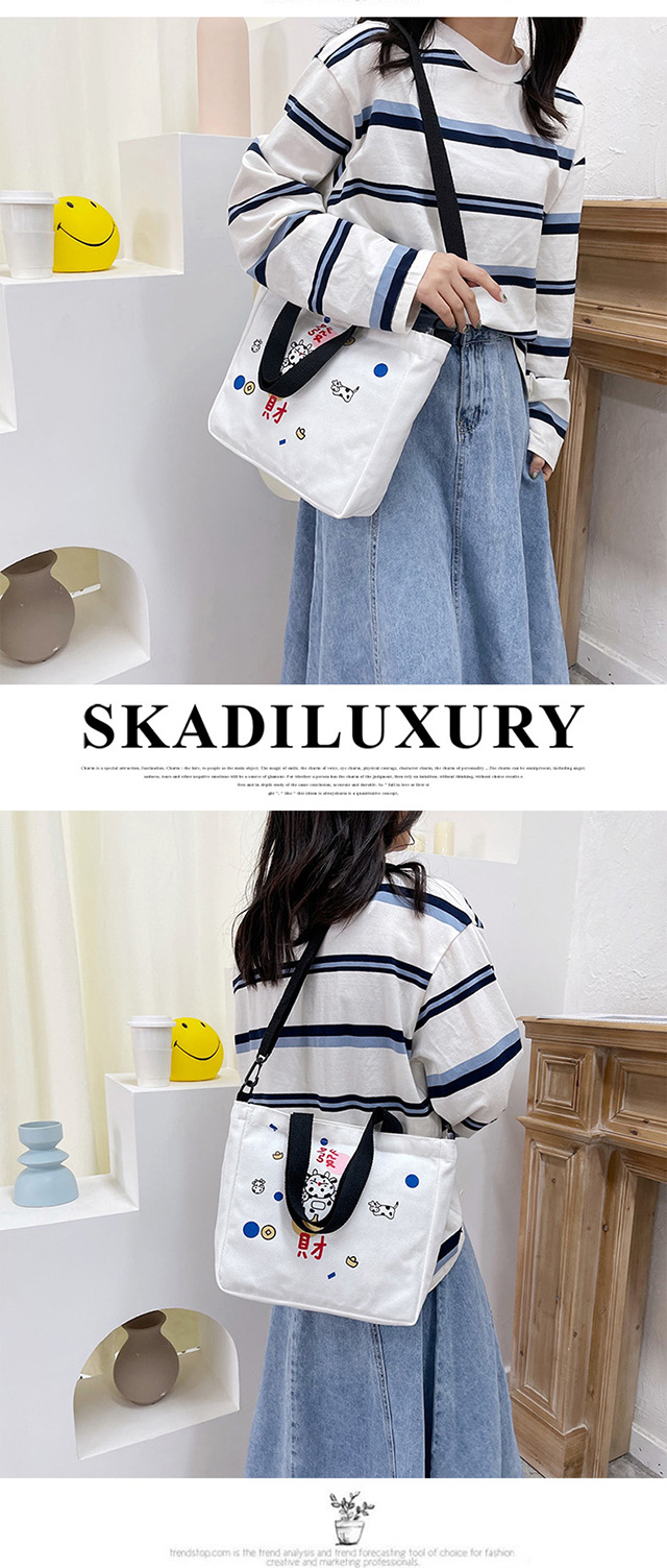 Small canvas bag, Japanese-style Instagram bag, student shoulder bag, Korean-style small, cute and artistic hand-held bag undefined