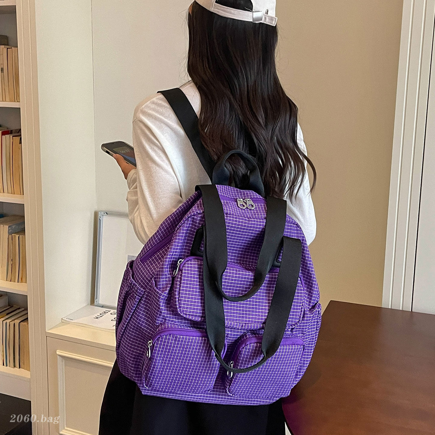 2026 nueva mochila de gran capacidad de viaje mochila de moda coreana multifuncional empalme día de nylon color contrastante