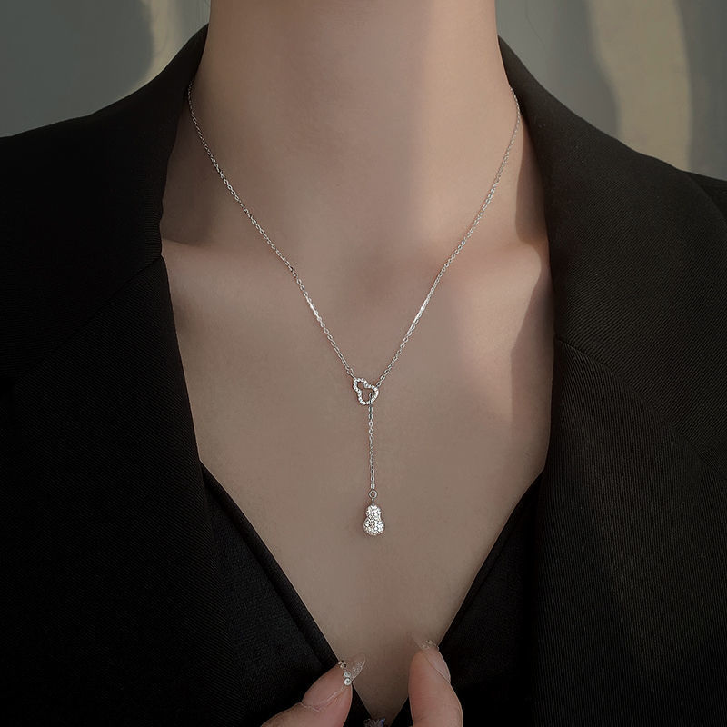 项链2022年新款双葫芦镂空项链ins冷淡风女小众设计感网红礼物