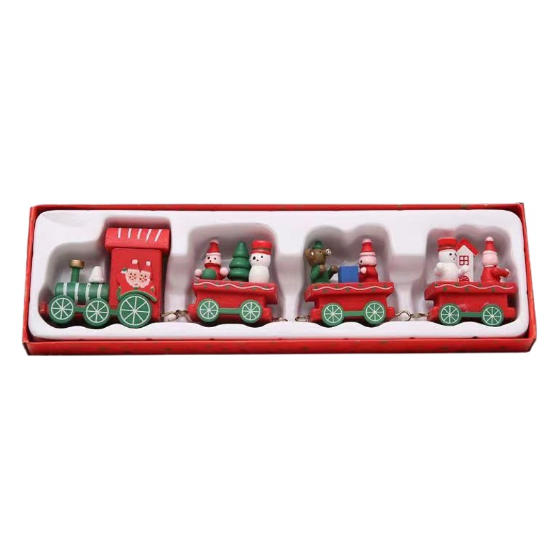 Tren de Madera para Decoración Navideña, Artesanía y Regalo Pequeño para el Árbol de Navidad image 1