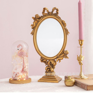 European-style palace vintage Angel makeup mirror comb makeup mirror gift personalized creative mirror ornaments resin crafts