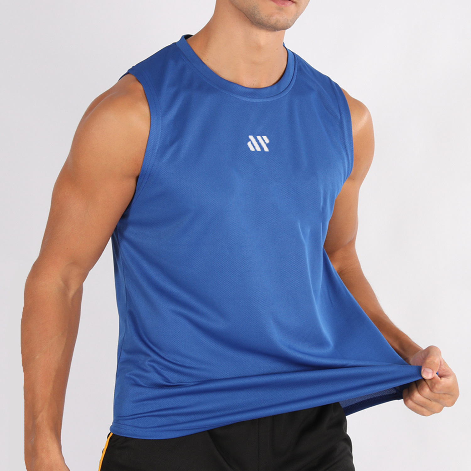 Chalecos de baloncesto masculinos transfronterizos ropa de fitness hombres ropa de fitness relajada sudadera de hombro suelto sudadera de secado rápido sudadera de fitness sin mangas entrenamiento deportivo
