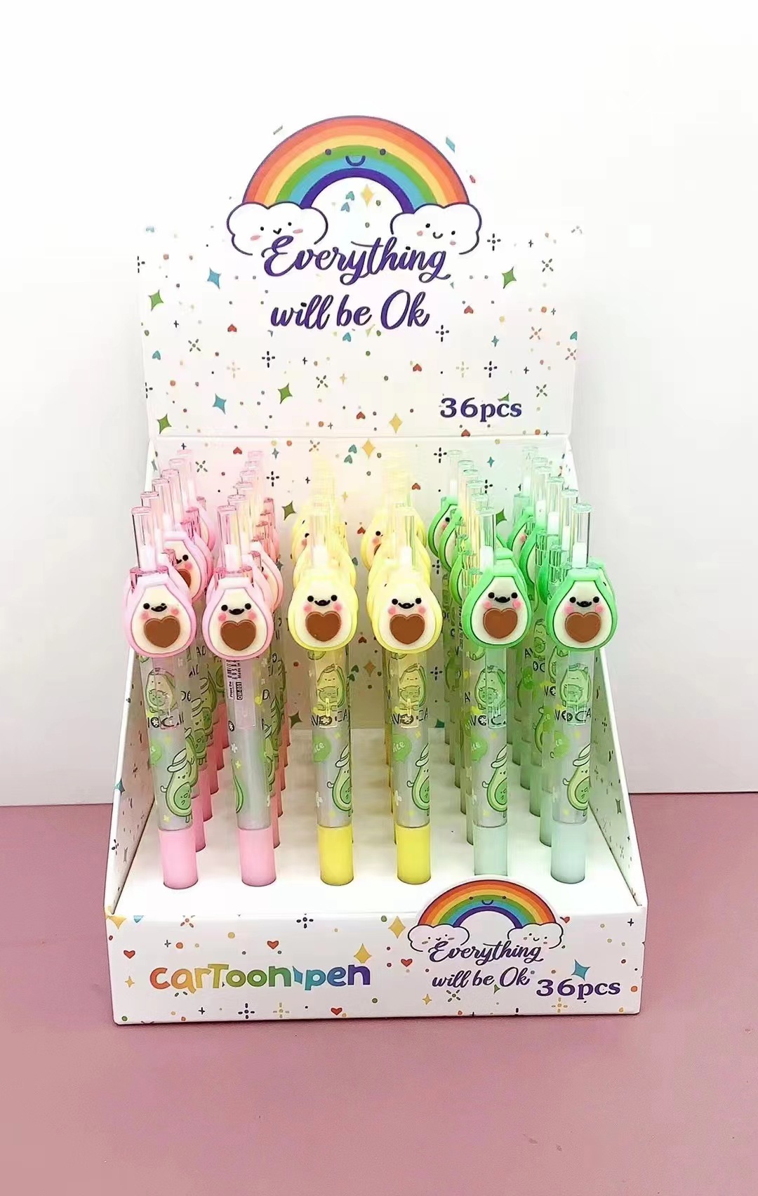 Amor oso cuidado osos lindos dibujos animados pulsar bolígrafos neutros de alto valor de firma bolígrafo azul fuera