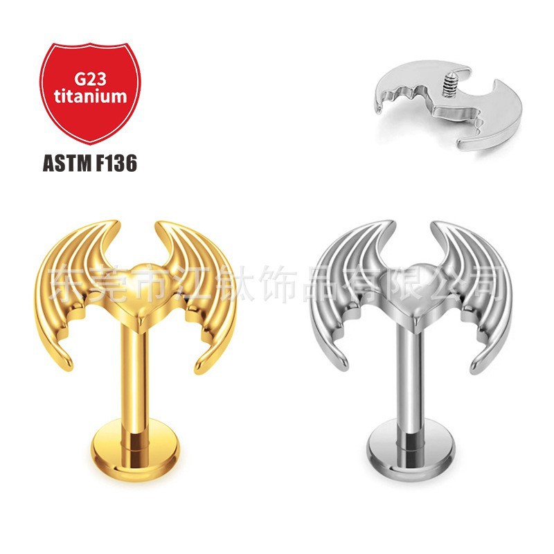 Pointed titanium steel lip stud product view