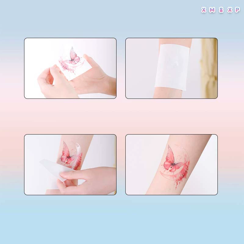 Small tattoo stickers with bow, waterproof watercolour, long-term effect