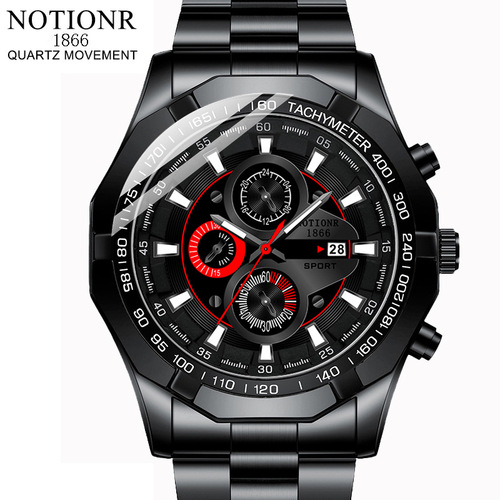 NOTIONR New Model Luminous Quartz Men's Business Sports Watch for Men Waterproof Watch