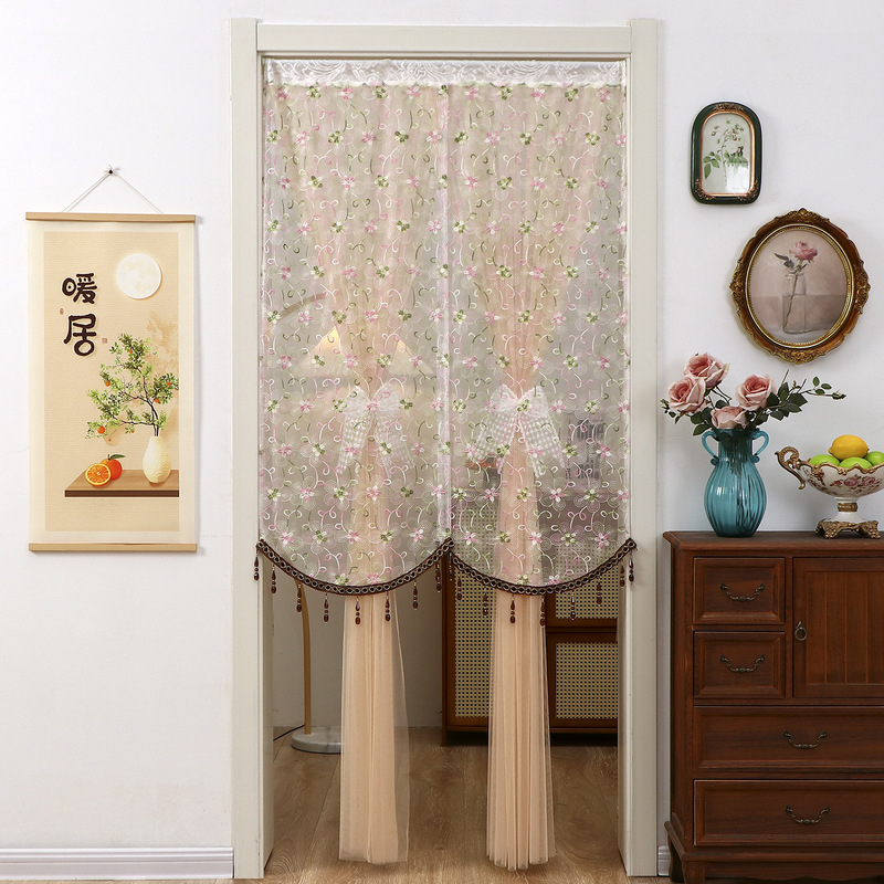 No-Drill Mosquito-Proof Door Curtain, Fabric Gauze Curtain, Bedroom Lace Door Curtain, Partition Cream-Style Shade Curtain, Hanging Double-Layer Curtain No-Drill Mosquito-Proof Door Curtain, Fabric Gauze Curtain, Bedroom Lace Door Curtain, Partition Cream-Style Shade Curtain, Hanging Double-Layer Curtain