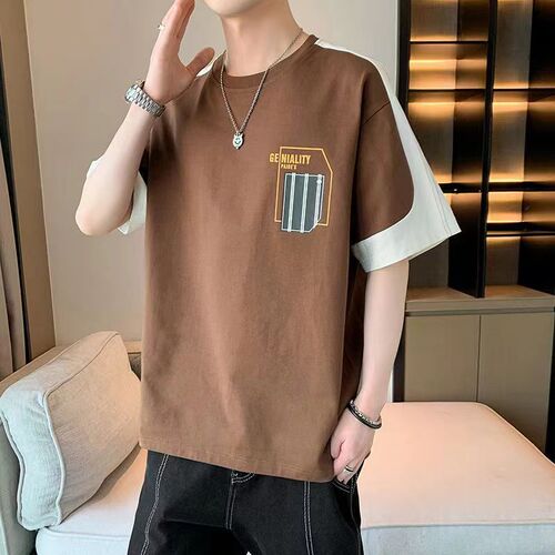 Foreign trade short-sleeved t-shirt men's summer 2025 new American fashion brand loose short-sleeved heavy T-shirt men's clothes