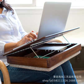 木制电脑平板支架画架增高架实木办公置物架带收纳盒美术写真垫板