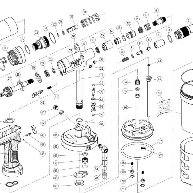 POP拉钉枪 铆钉枪 拉铆枪配件Ejector Nozzle - XT3 76003-05105