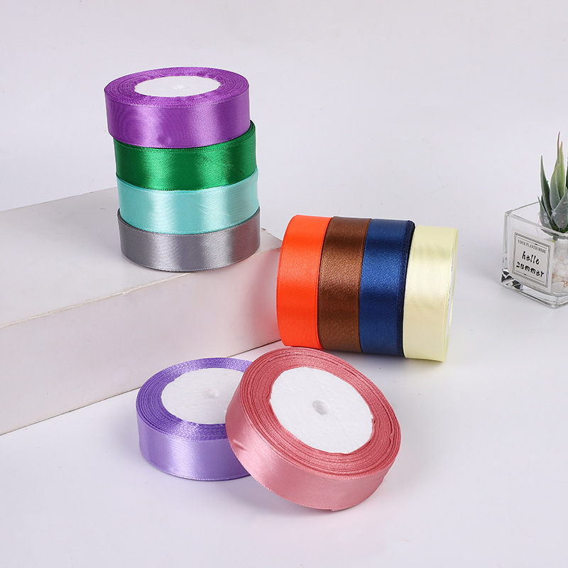 공장 도매 2CM 폴리 에스테르 리본 선물 포장 리본 DIY 웨딩 장식 리본 활 헤어 액세서리