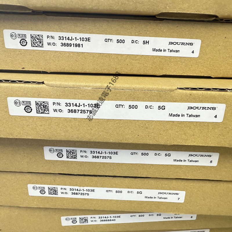 原装BOURNS进口电位器 3314J-1-202E 2K圈可调电阻顶调4.5*4.5