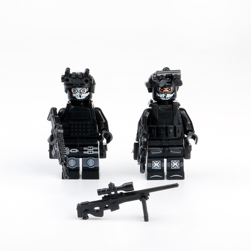 Cross-border third-party compatible LEGO block assembly military special forces police figures for children's plug-in toys