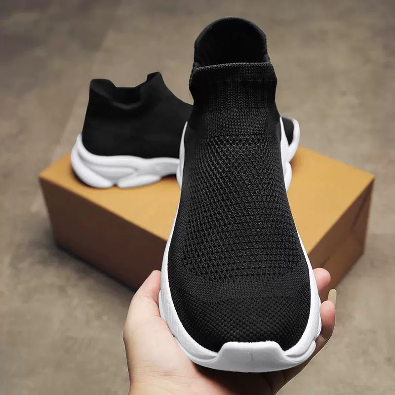 Высокая банда летающих кроссовок Летняя дышащая сетка легкая педаль повседневная обувь носки модная износостойкая обувь для бега