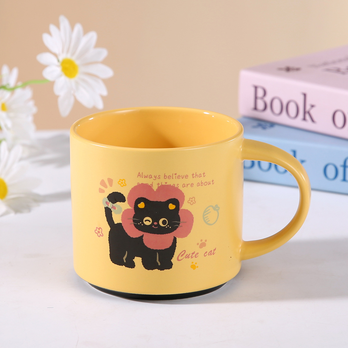 Cute caricatura gato taza de cerámica de alto valor, taza de agua, taza de leche, taza de desayuno, taza de regalo al por mayor image 4