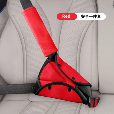 seat belt factory wholesale – Seat belt shoulder pad - vibrant-red-no-pattern-a-set-of-anti-strangle-shoulder-pads-triangle-belly-protector