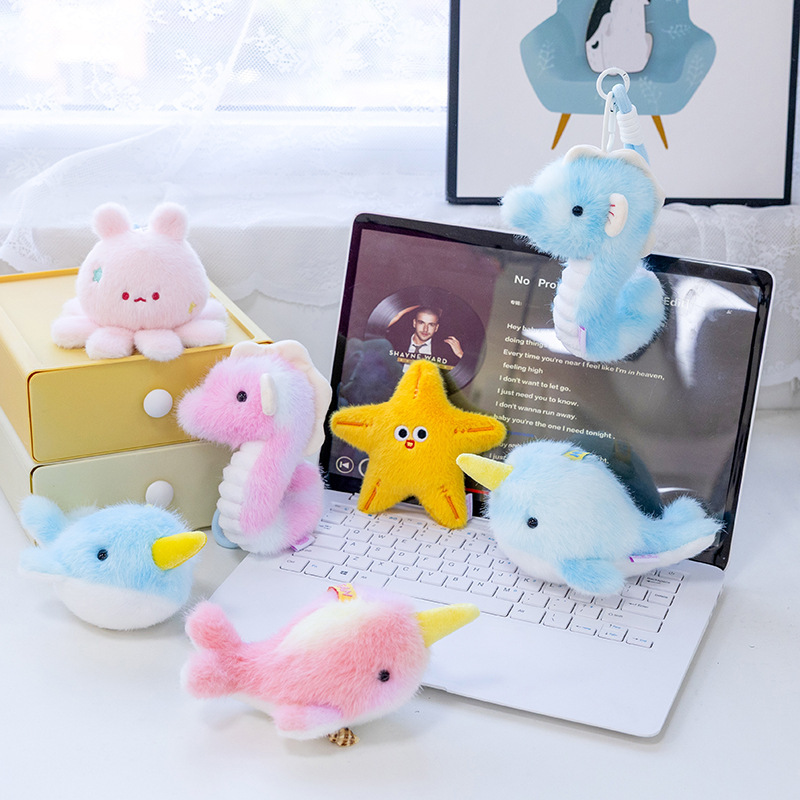 Marine Animal Plush Toy Flying Elephant Octopus Doll Doll Seahorse Whale Girl School Bag Backpack Pendant Gift Marine Animal Plush Toy Flying Elephant Octopus Doll Doll Seahorse Whale Girl School Bag Backpack Pendant Gift