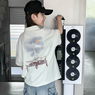 Children's Wear Boy's Summer POLO Shirt Short-sleeved 2024 New Teenager College Style T-shirt Top Children's Half-sleeved Trendy T-shirt