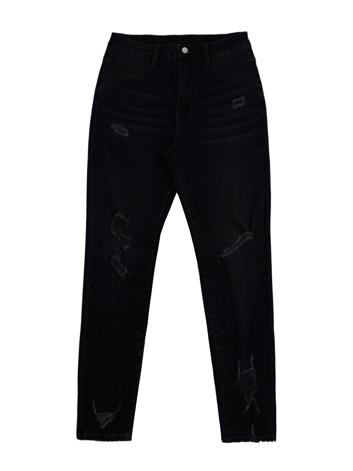 Women's Clothing Retro Denim Jeans For Women, Hot, High Waisted, Sexy, Hip Lifting, Tight Fitting, Ripped, Casual Skinny Jeans._ecoleips.com