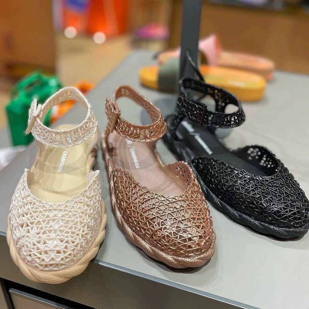 2025 новые женские туфли Melissa, полые и дышащие, сандалии на плоской подошве, бразильские гелевые туфли, лето