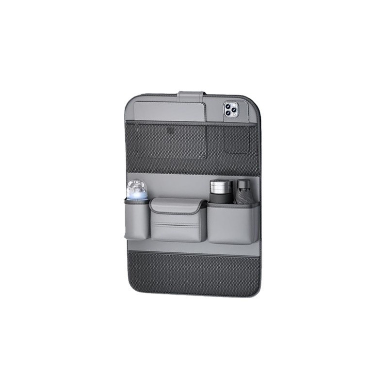 Borsa portaoggetti piatta con ripiano, borsa posteriore multifunzionale in pelle antimacchia, organizer da appendere al sedile dell'auto._voghion.com