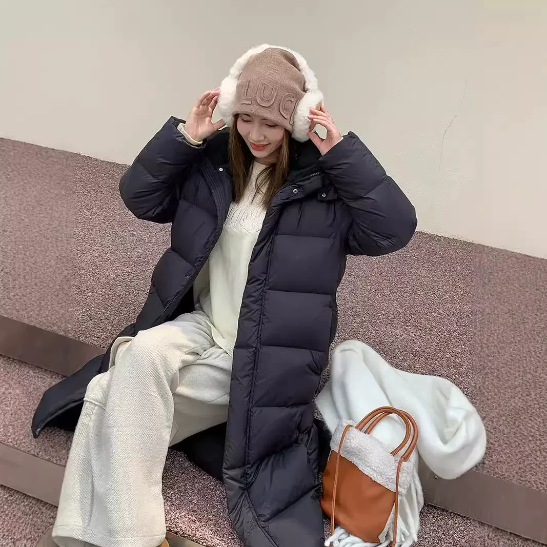羽绒服女95白鸭绒2024新款连帽加厚加长款过膝极寒保暖冬休闲外套
