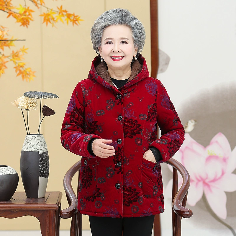 Вельветовая тёплая куртка с капюшоном из дайма, 60 лет