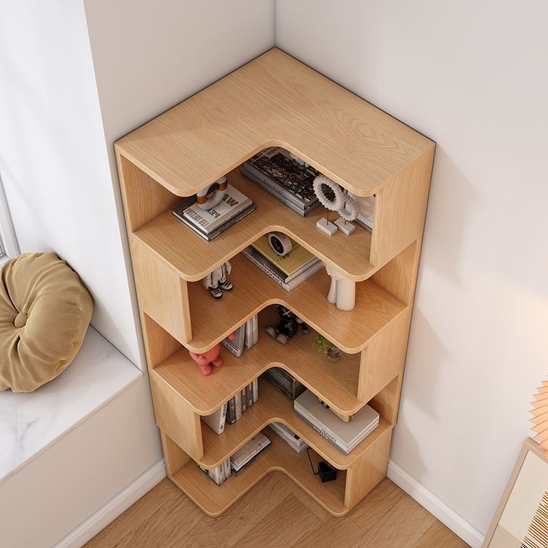 Solid Wood Corner Bookshelf Floor-Standing Storage Rack Corner Cabinet Corner Corner Storage Cabinet Small Apartment Living Room Home Storage Rack
